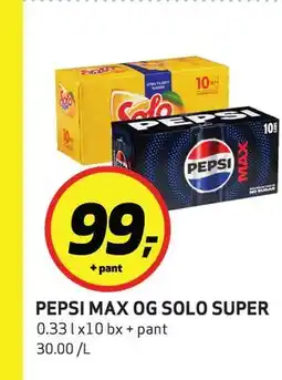 Bunnpris PEPSI MAX OG SOLO SUPER tilbud