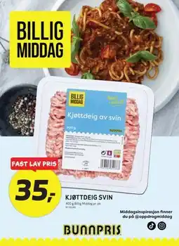 Bunnpris KJØTTDEIG SVIN tilbud