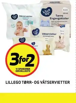 Bunnpris LILLEGO TØRR- OG VÅTSERVIETTER tilbud