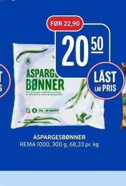 Rema 1000 ASPARGESBØNNER tilbud