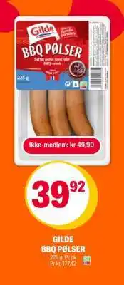Coop Extra GILDE BBQ PØLSER tilbud