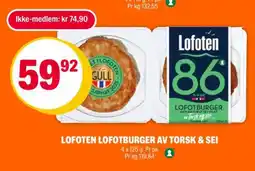 Coop Extra LOFOTEN LOFOTBURGER AV TORSK & SEI tilbud
