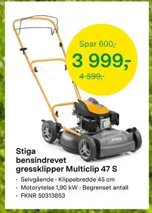 Stiga bensindrevet gressklipper Multiclip 47 S