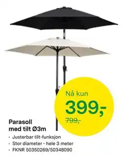 Felleskjøpet Parasoll med tilt Ø3m tilbud