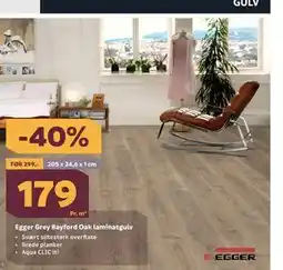Megaflis Egger Grey Bayford Oak laminatgulv tilbud