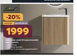 Megaflis Lind Timber small 50 baderomsmøbel høyre/venstre tilbud