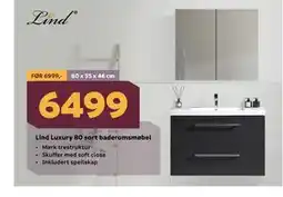 Megaflis Lind Luxury 80 sort baderomsmøbel tilbud