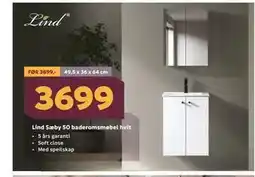 Megaflis Lind Sæby 50 baderomsmøbel hvit tilbud