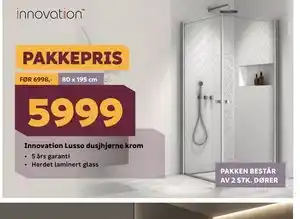 Innovation Lusso dusjhjørne krom