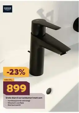 Megaflis Grohe Start S servantbatteri matt sort tilbud