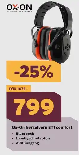 Megaflis Ox-On hørselvern BT1 comfort tilbud