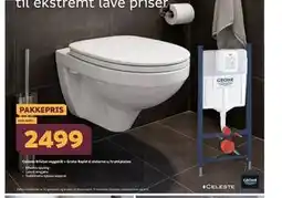 Megaflis Celeste Bristol veggskål + Grohe Rapid sl sisterne u/trykkplatee tilbud