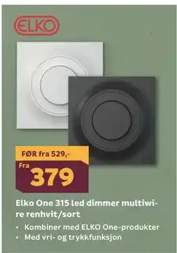 Megaflis Elko One 315 led dimmer multiwire renhvit/sort tilbud