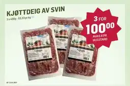 Holdbart KJØTTDEIG AV SVIN tilbud