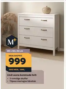 Megaflis Lind Leona kommode hvit tilbud