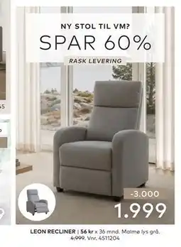 Skeidar LEON RECLINER tilbud