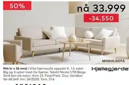 Skeidar Villa hjørnesofa oppsett K tilbud