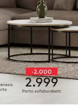 Skeidar Porto sofabordsett tilbud