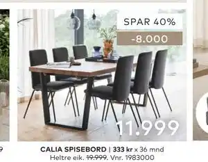 Skeidar CALIA SPISEBORD tilbud