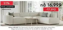 Skeidar Evo hjørnesofa tilbud