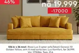 Skeidar Rossi Lux 3-seter sofa tilbud