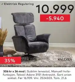 Skeidar Sublim lenestol tilbud