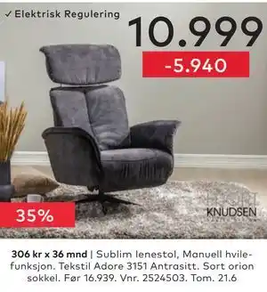 Skeidar Sublim lenestol tilbud