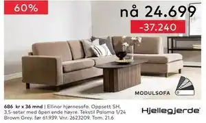 Skeidar Ellinor hjørnesofa tilbud