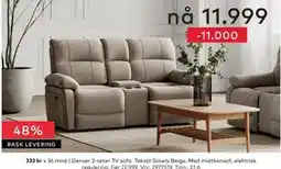 Skeidar Denver 2-seter TV sofa tilbud