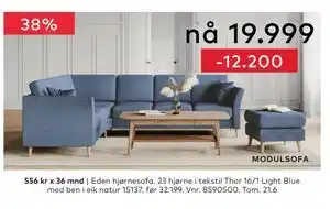 Skeidar Eden hjørnesofa tilbud