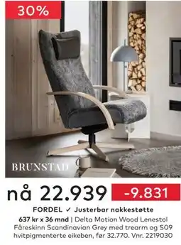 Skeidar BRUNSTAD Delta Motion Wood Lenestol tilbud