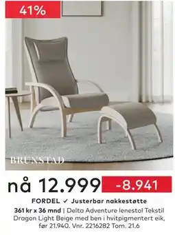 Skeidar BRUNSTAD Delta Adventure lenestol Tekstil tilbud