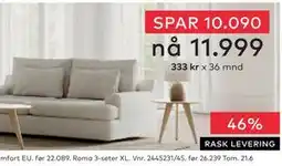 Skeidar Roma 3-seter tilbud