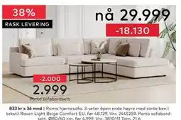 Skeidar Roma hjørnesofa tilbud