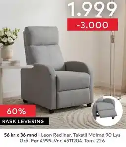 Skeidar Leon Recliner tilbud