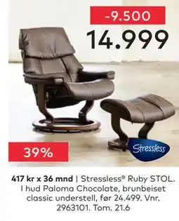Skeidar Stressless Ruby STOL tilbud