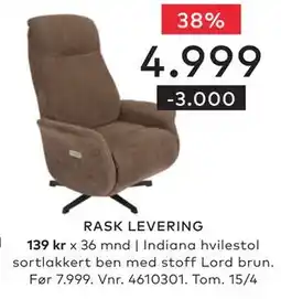 Skeidar Indiana hvilestol tilbud