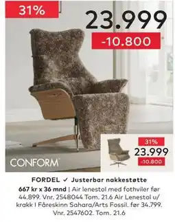 Skeidar CONFORM Air Lenestol u/ krakk tilbud