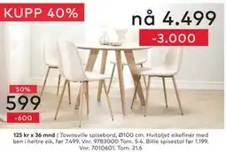 Skeidar Townsville spisebord tilbud