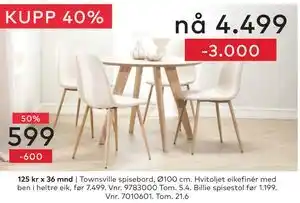 Skeidar Townsville spisebord tilbud