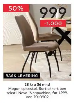 Skeidar Mogan spisestol tilbud