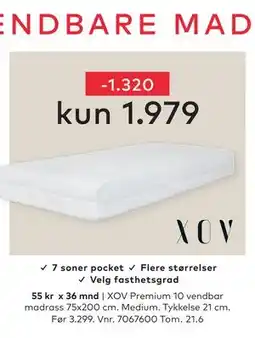 Skeidar XOV Premium 10 vendbar madrass tilbud