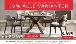 Skeidar Woodcraft rundt spisebord tilbud