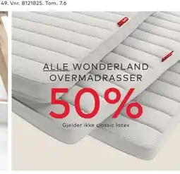 Skeidar ALLE WONDERLAND OVERMADRASSER tilbud