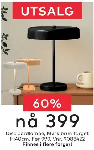 Skeidar Disc bordlampe tilbud