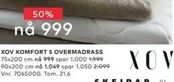 Skeidar XOV KOMFORT 5 OVERMADRASS tilbud