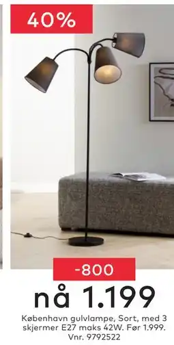 Skeidar København gulvlampe tilbud