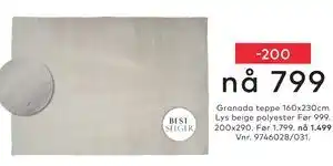 Skeidar Granada teppe tilbud