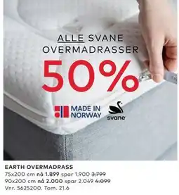 Skeidar EARTH OVERMADRASS tilbud