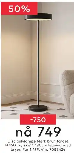 Skeidar Disc gulvlampe tilbud